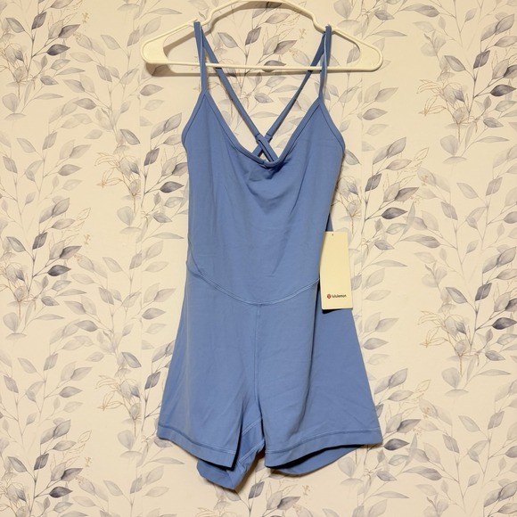 Lululemon Align Cross-Back Bodysuit 4" Pool Party Sz 10 NWT Retail $128 - Picture 3 of 7
